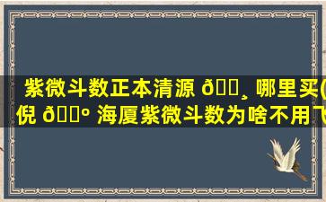 紫微斗数正本清源 🌸 哪里买(倪 🐺 海厦紫微斗数为啥不用飞星)